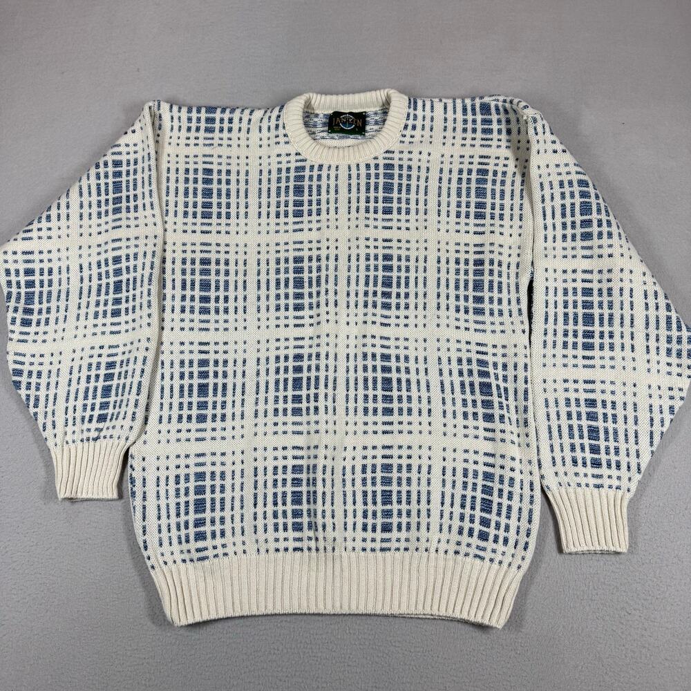 Vintage Jantzen Sweater Mens Large Geometric Grandpa Made in USA